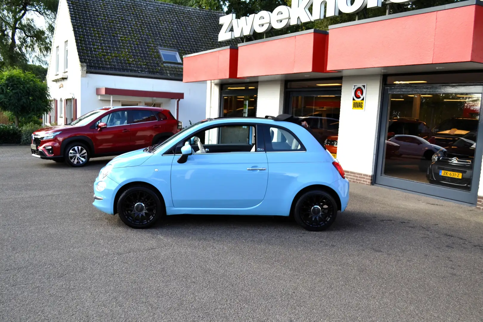 Fiat 500C 0.9 TwinAir Turbo Lounge, Cabrio, Airco, 43.000 km Blauw - 2