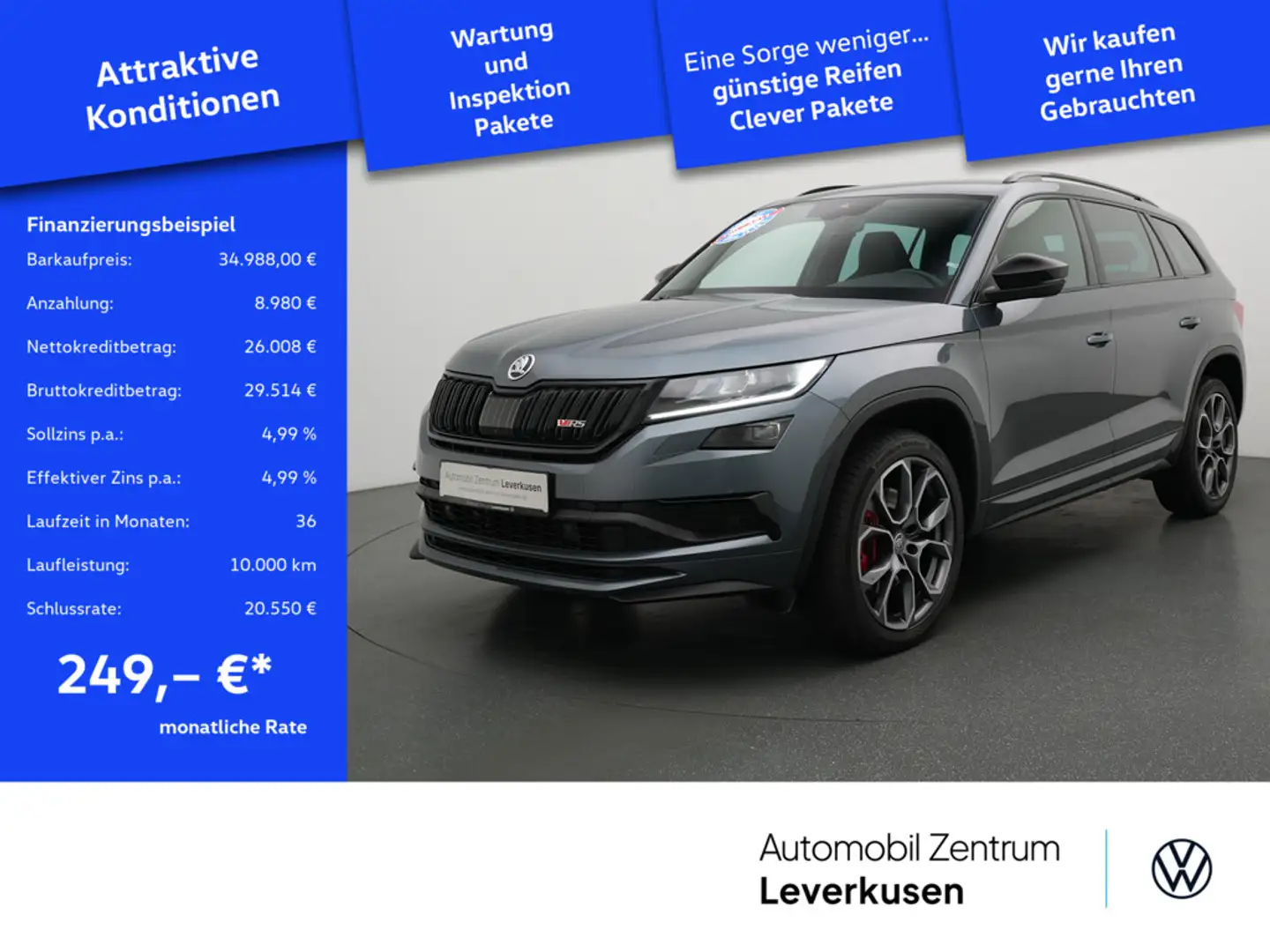 Skoda Kodiaq RS 4x4 KAM 360° CARPLAY LED PDC AHK ACC Schwarz - 1