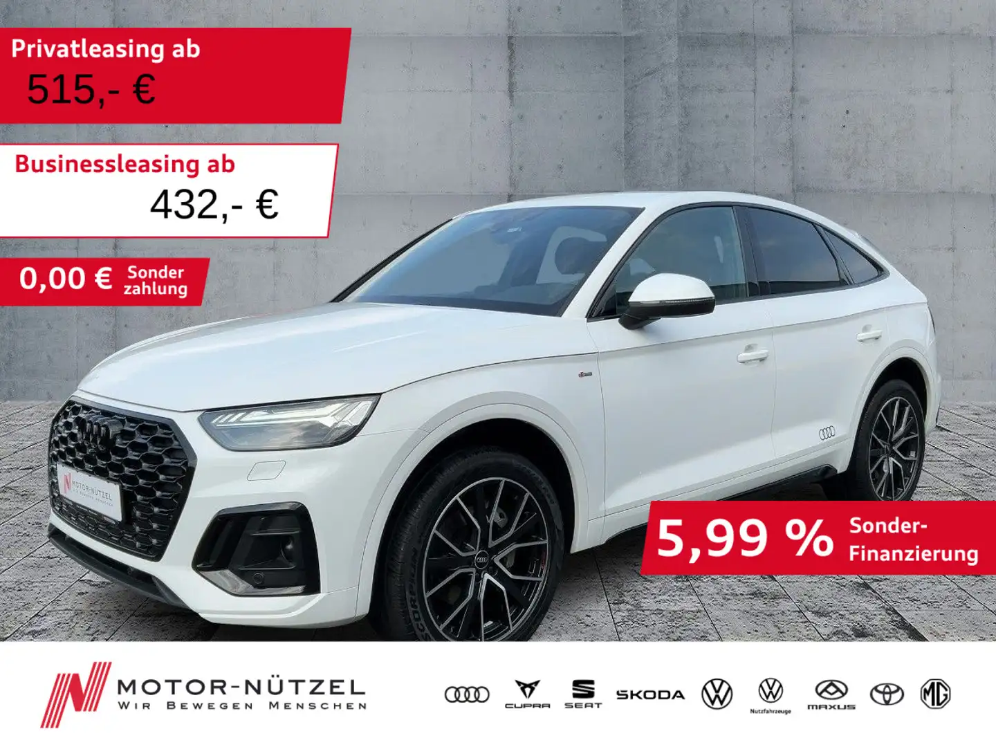 Audi Q5 40 TDI QU S-LINE MATRIX+NAV+RFK+ACC Weiß - 1