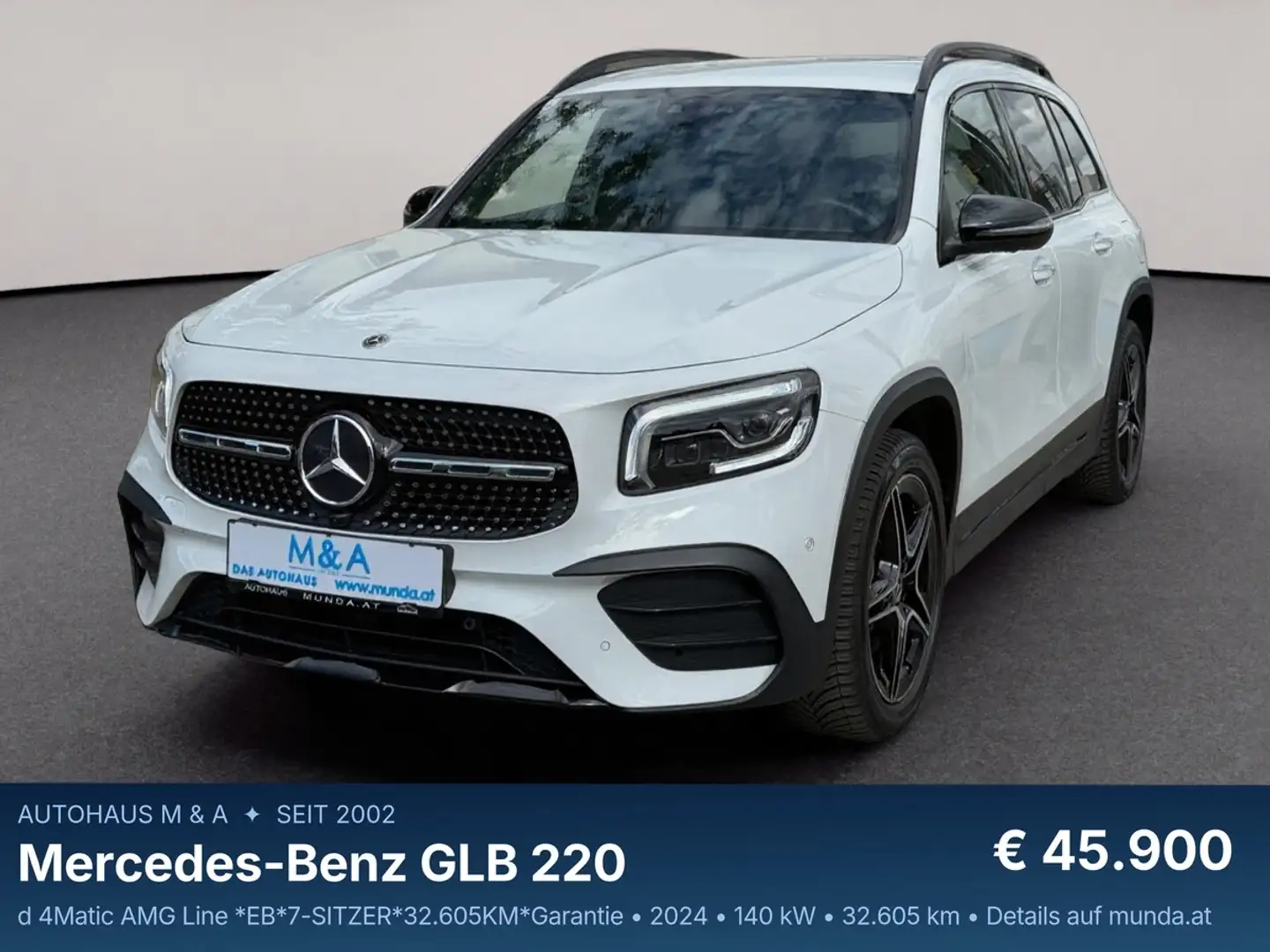 Mercedes-Benz GLB 220 d 4Matic AMG Line *EB*7-SITZER*32.605KM*Garantie Weiß - 1