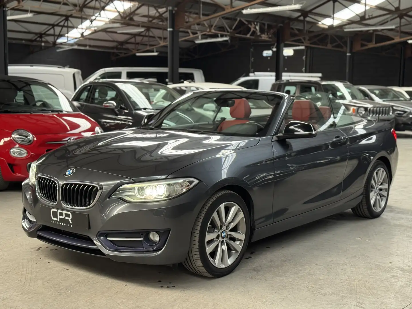 BMW 218 i * Cabriolet * GPS * CUIR ELEC/CH * CRUISE * CLIM Gris - 1