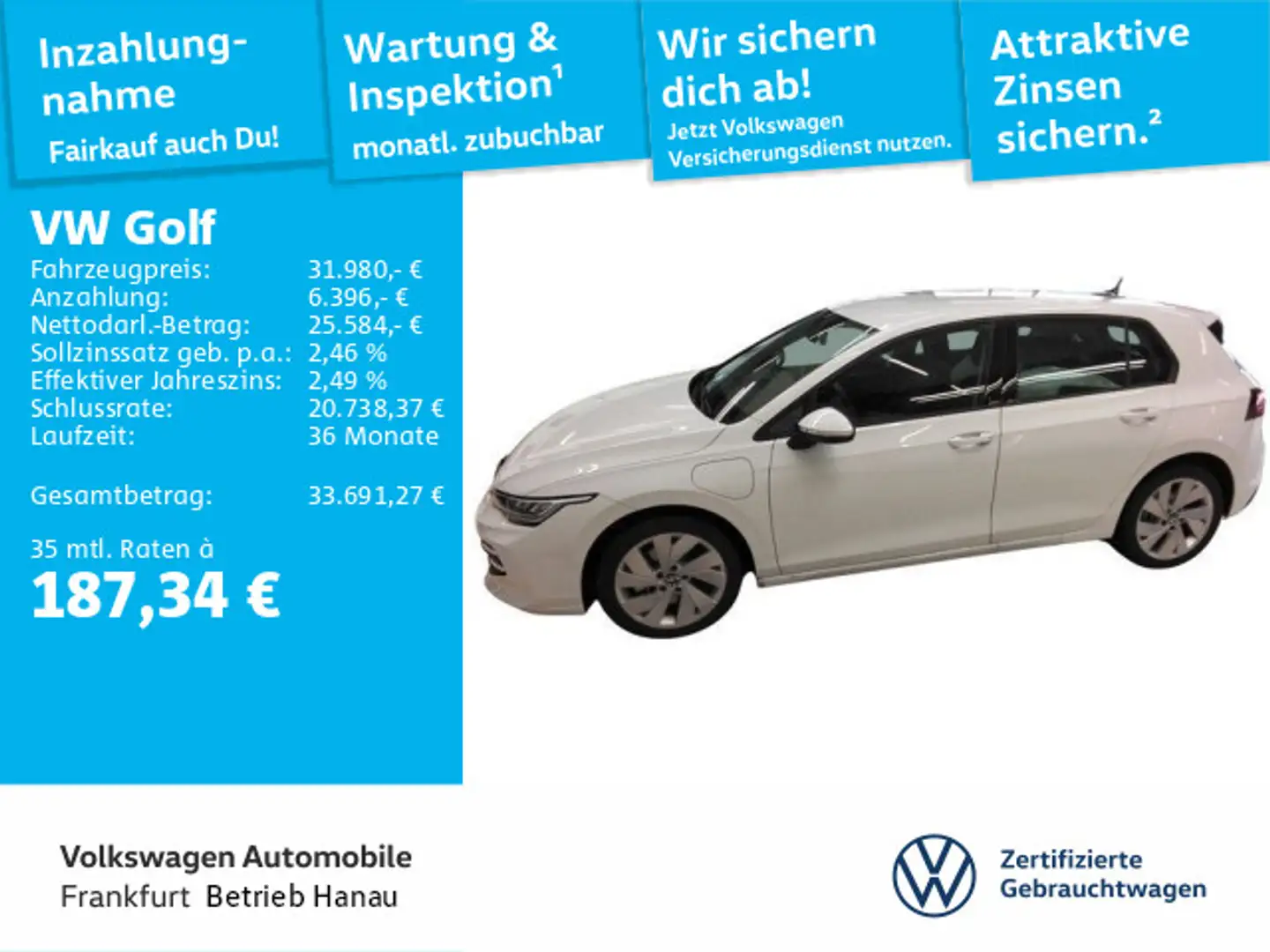 Volkswagen Golf VIII 1.5 TSI DSG eHybrid Life FrontAssist L Weiß - 1