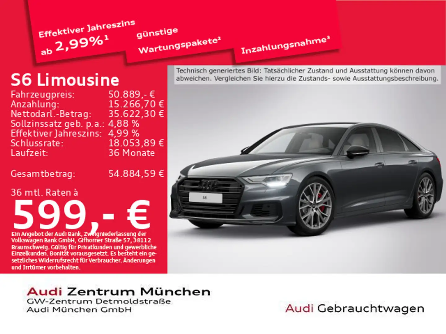 Audi S6 tiptr. Virtual/GRA/Kamera Grau - 1