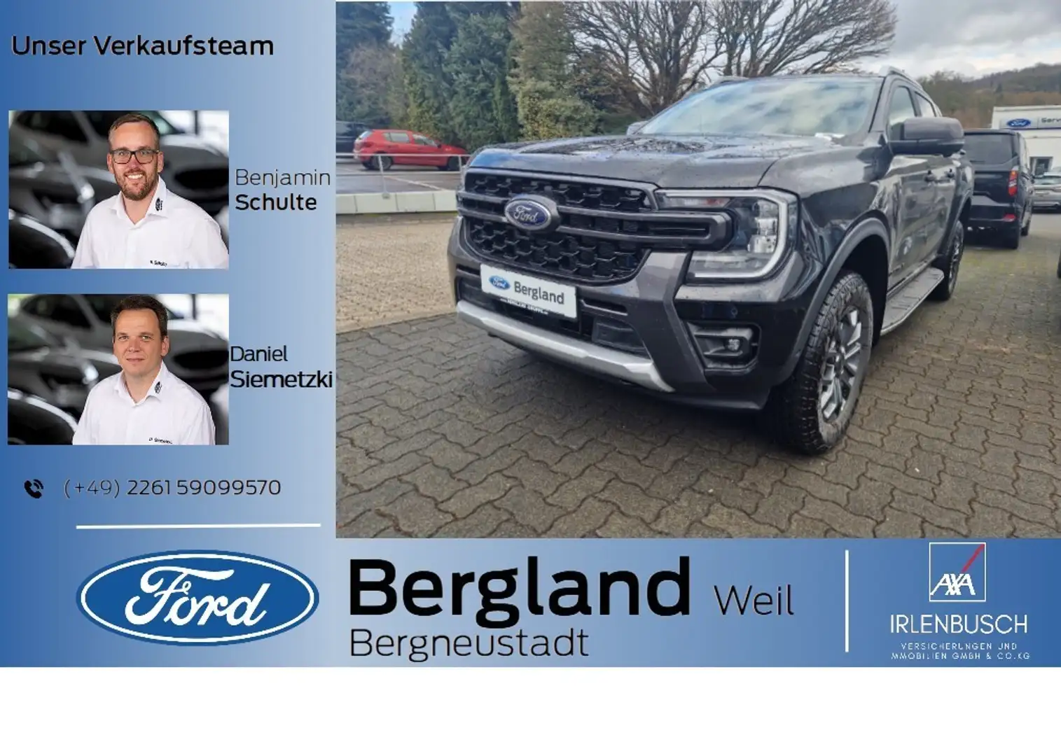 Ford Ranger DOPPELKABINE WILDTRAK 205PS Automatik Noir - 1