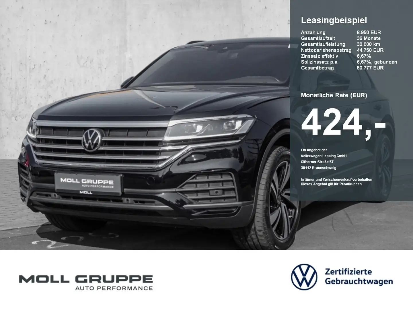 Volkswagen Touareg 3.0 TDI 4Motion DSG NAVI LEDER LUFT LED Černá - 1