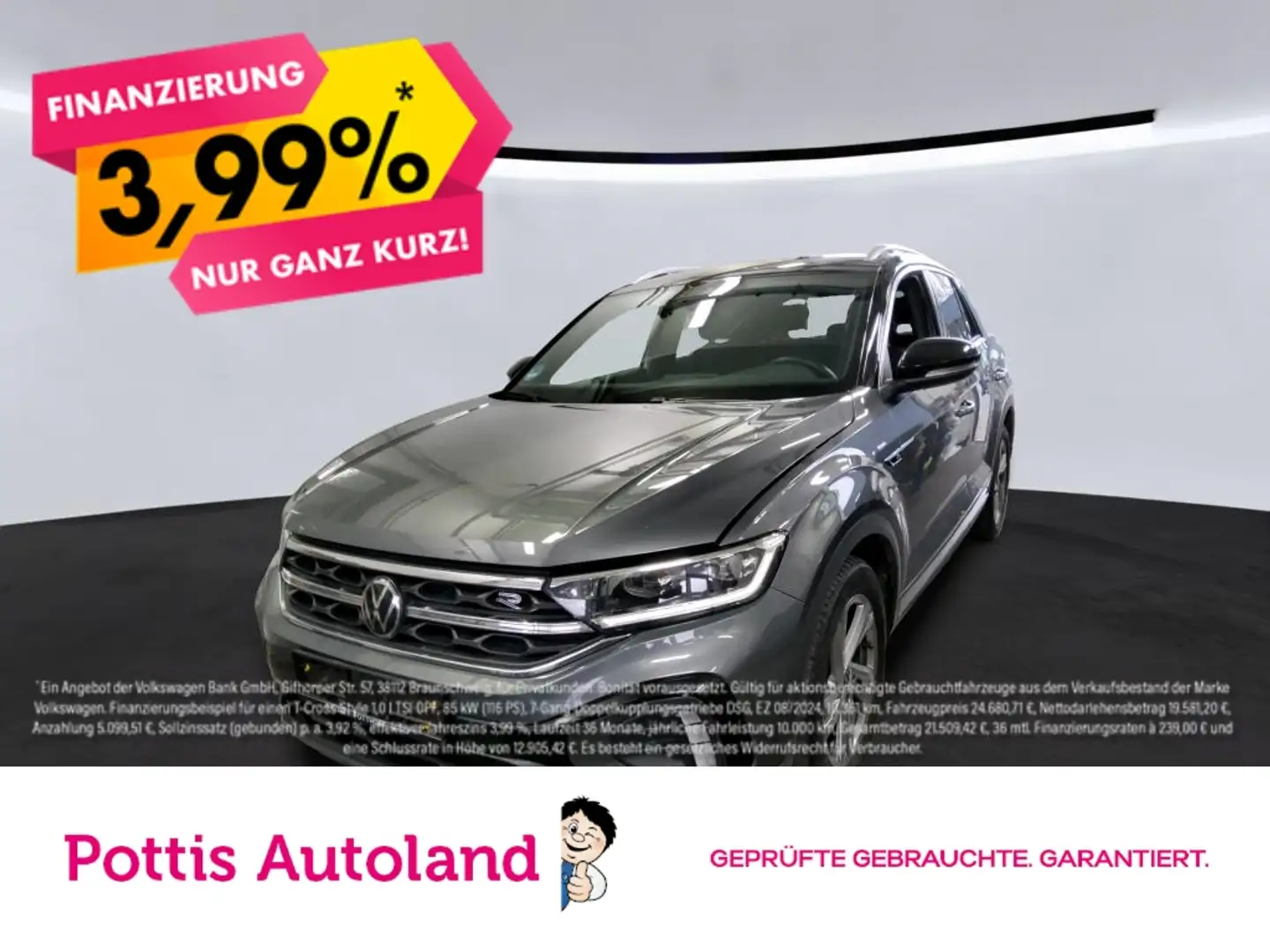 Volkswagen T-Roc 2.0 TDI DSG R-LINE AHK KAMERA PDC NAVI Grau - 1
