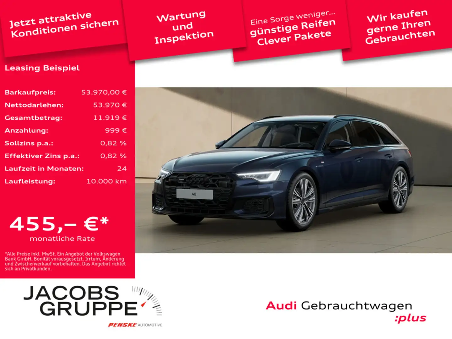 Audi A6 Avant 40 TDI quattro S line Matrix*TopView*AHK * Blau - 1