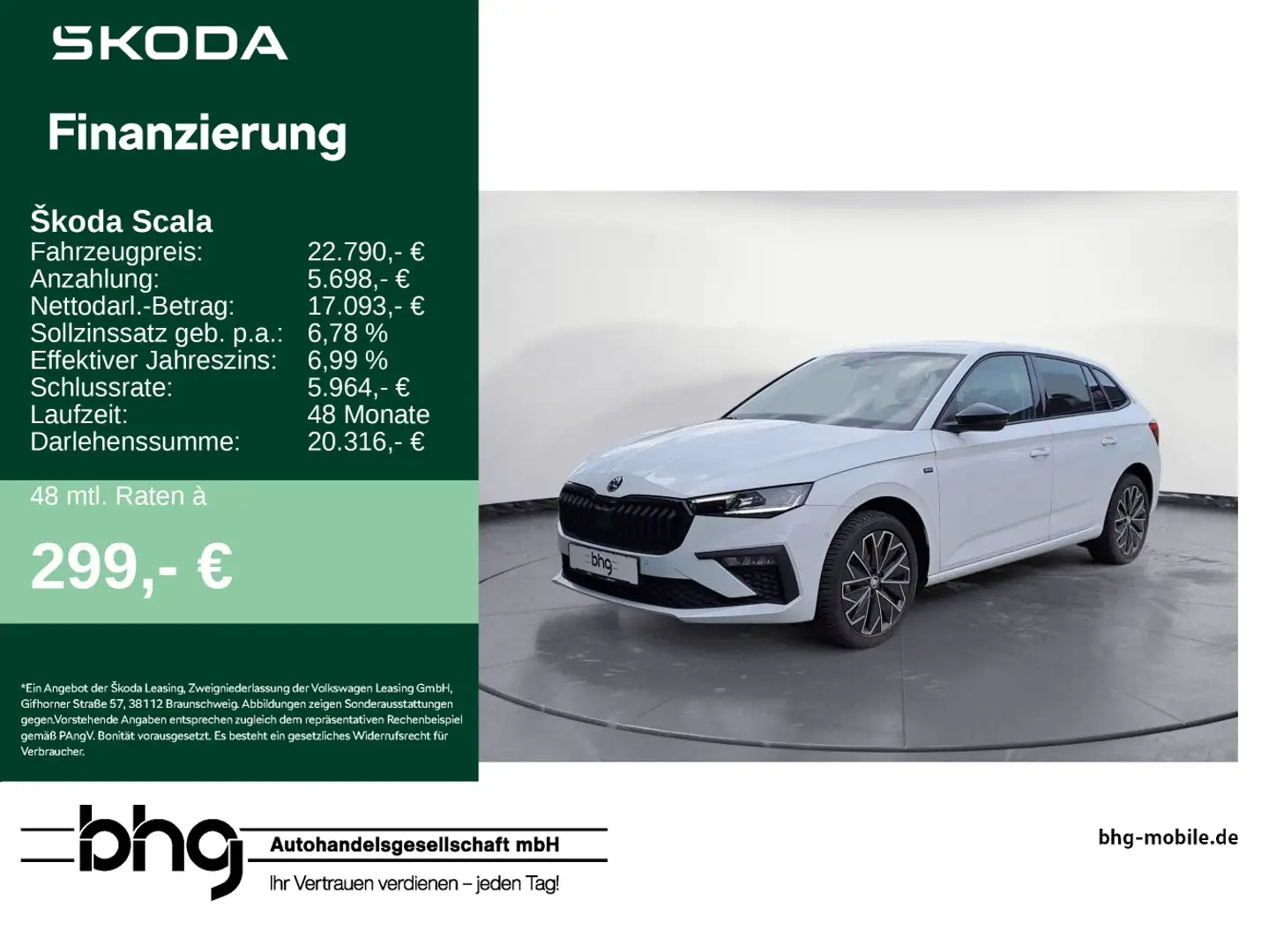 Skoda Scala 1.0 TSI DSG *SELECTION* *AHK*KAMERA*LED*PD Weiß - 1