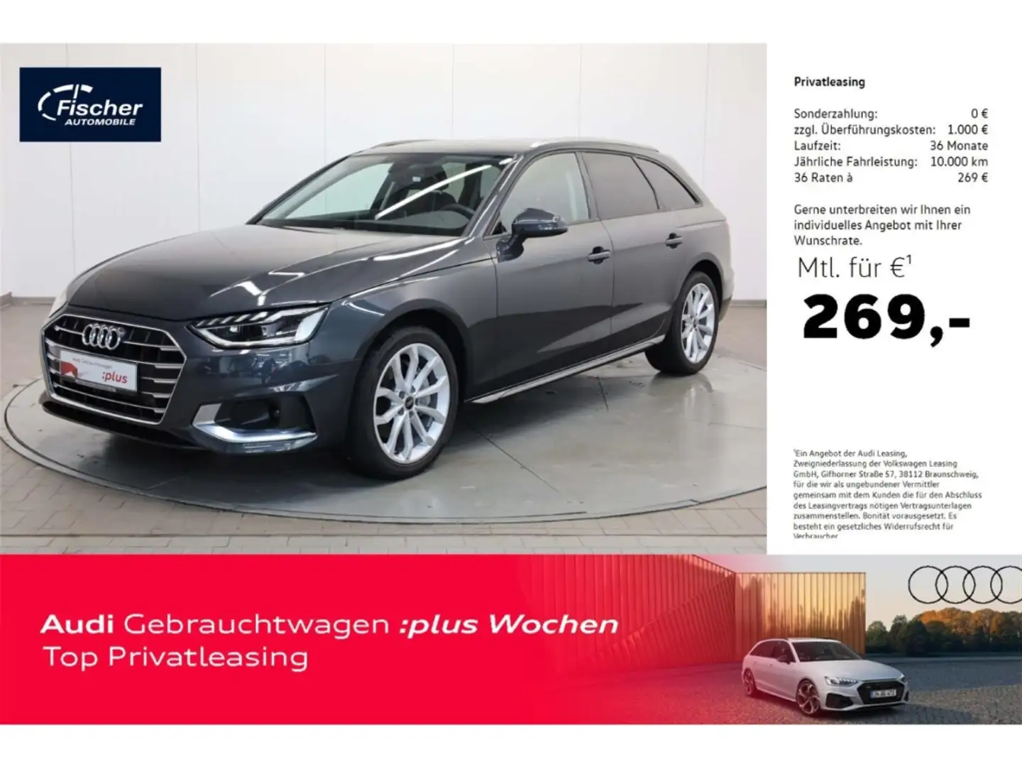 Audi A4 Avant 40 TDI advanced S-Tronic StHz/NAV/Virt. Gris - 1