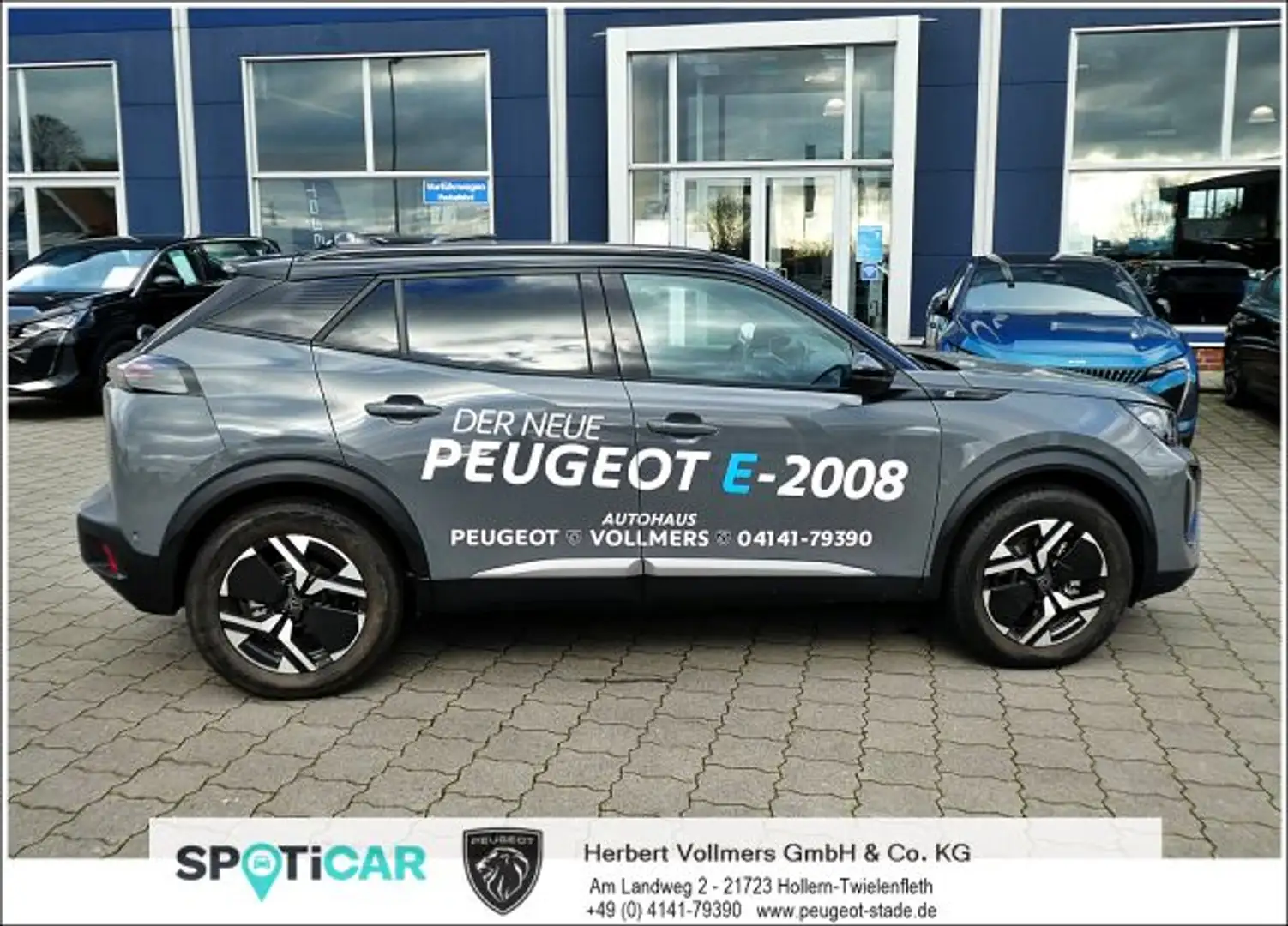 Peugeot 2008 Elektro 156 GT, 11 KW OBC 3-Phasig, Navi, el Sitze Grijs - 2