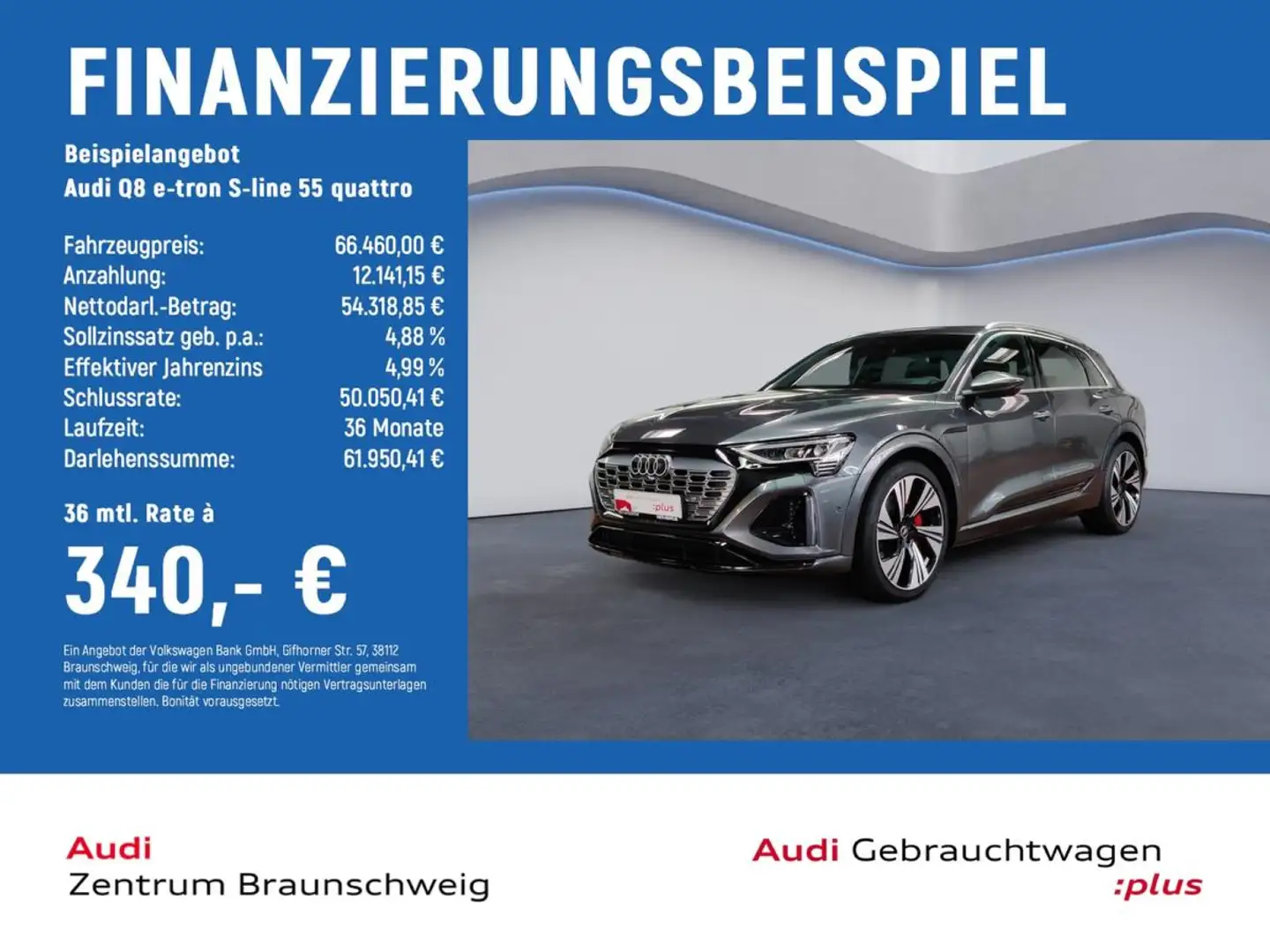 Audi Q8 e-tron S-line 55 quattro MATRIX-LED Grau - 2