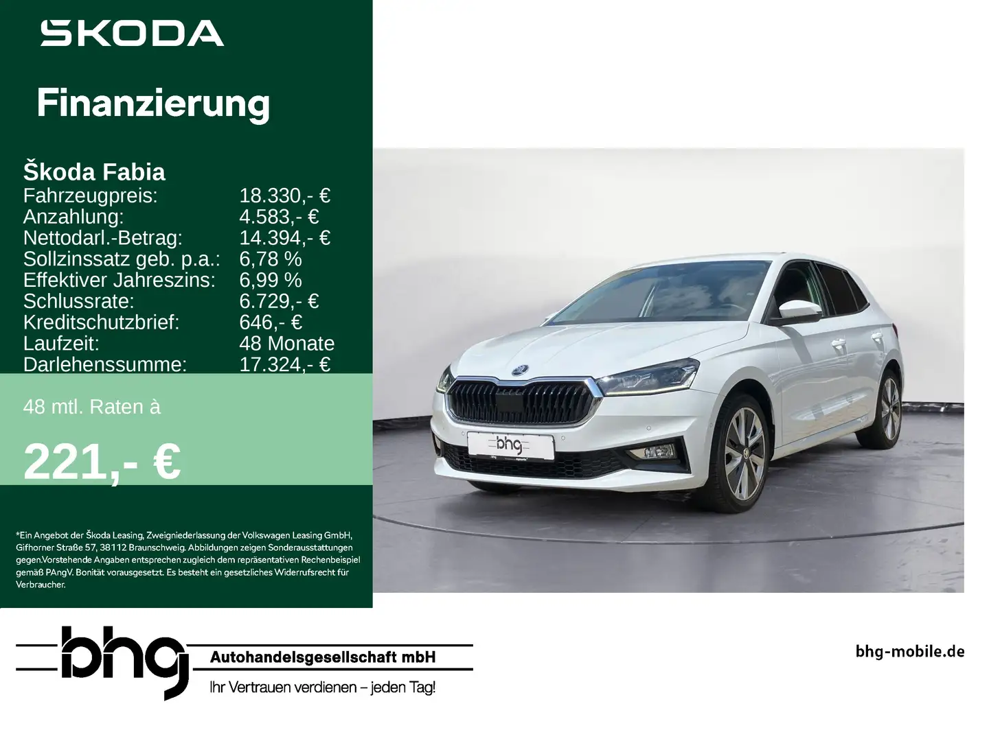 Skoda Fabia 1.0 TSI Style Weiß - 1