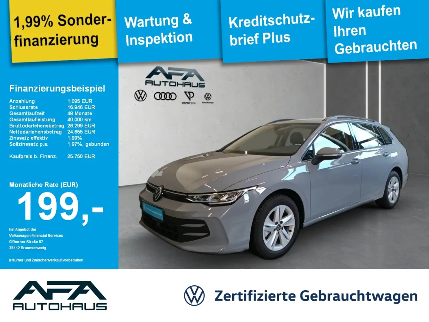 Volkswagen Golf VIII Var. 1.5 eTSI DSG LED*ACC*App-Connect Gris - 1