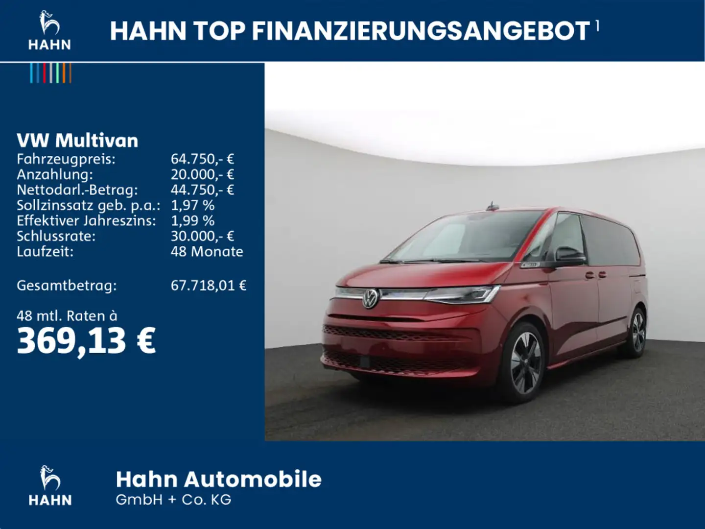Volkswagen T7 Multivan STYLE 1,5l eHybrid 130kW 4m AHK HEADUP Rot - 2