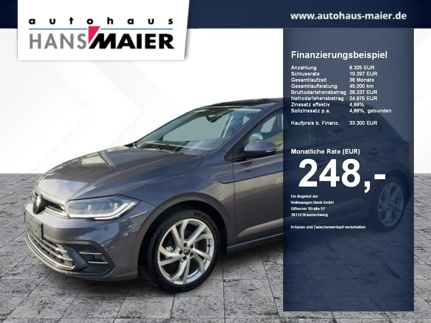 Volkswagen Polo Style DSG AHK Pano Navi Kamera Grau - 1
