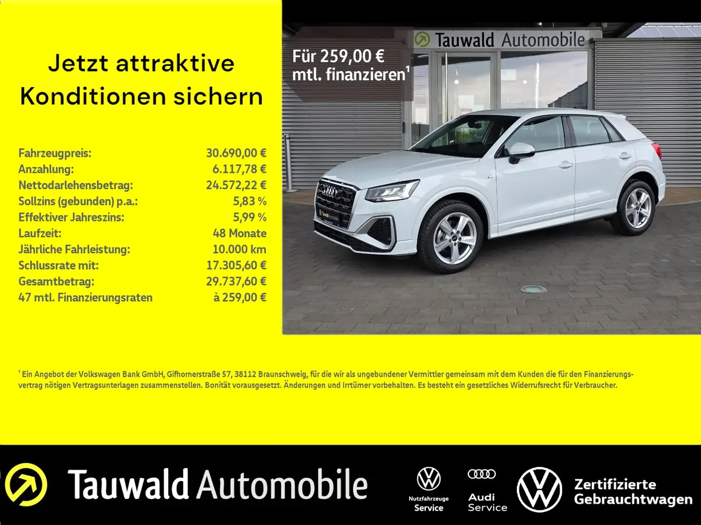 Audi Q2 35 TFSI S tronic S line LED/RFK/ACC/SHZ S Blanc - 1