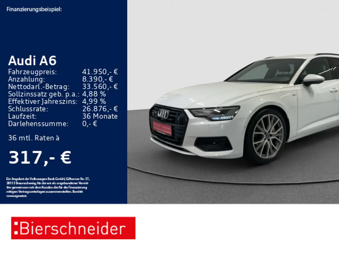 Audi A6 Av 40 TDI S-Line Black 20 AHK B&O ACC 360 Biały - 1