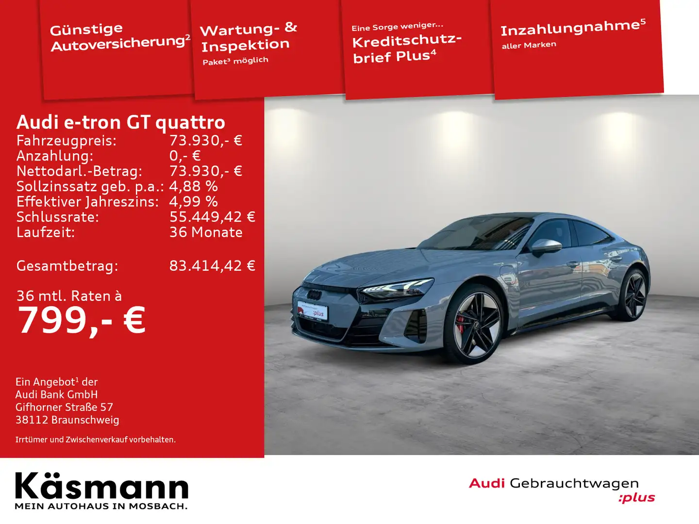 Audi e-tron GT e-tron GT RS quattro MATRIX HUD ALLRADL 360° Grau - 1