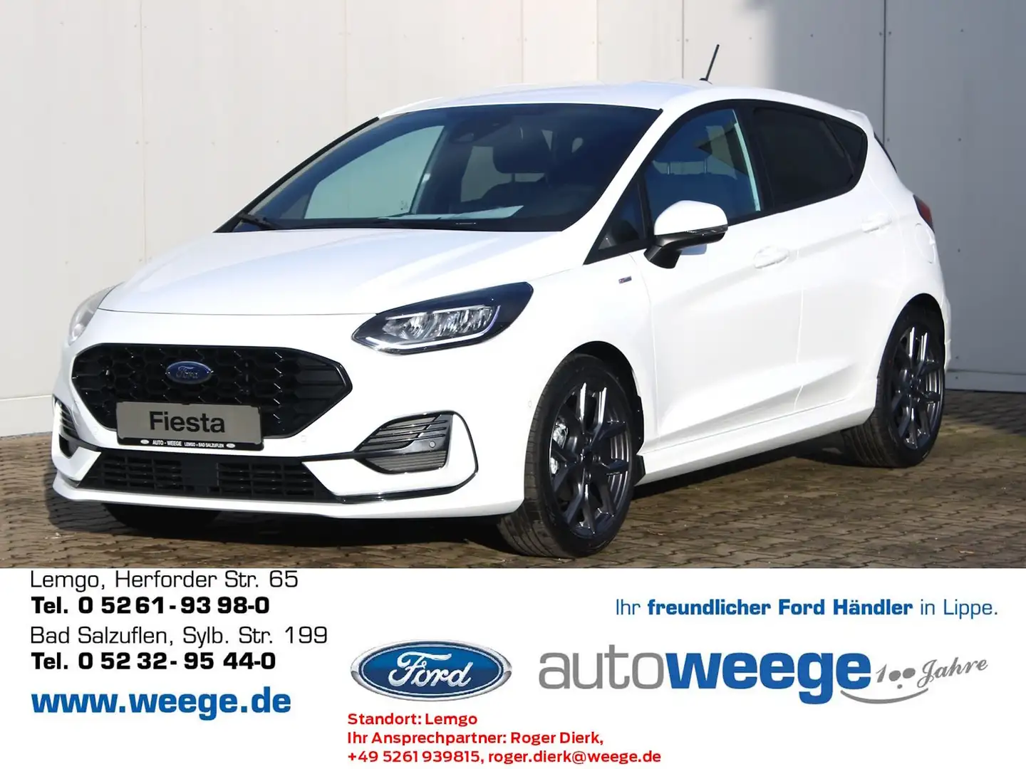 Ford Fiesta ST-Line 1,0 EcoBoost Hybrid Weiß - 1