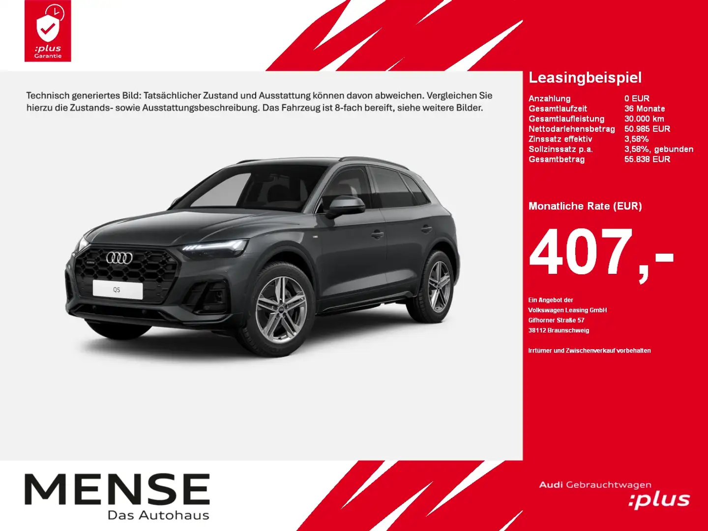 Audi Q5 45 TFSI quattro S tronic S line |Matrix|ACC Grau - 1