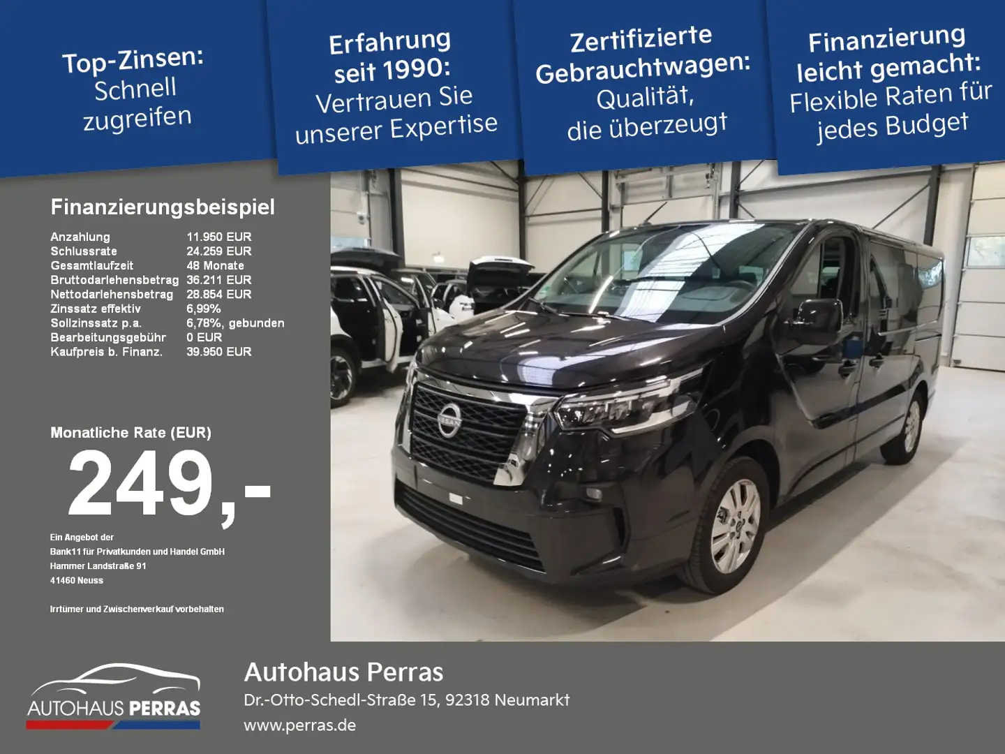 Nissan Primastar dCI 170 DCTTekna 8-Sitz 2ST HK BES+  L1H1 2.8t  De Schwarz - 1