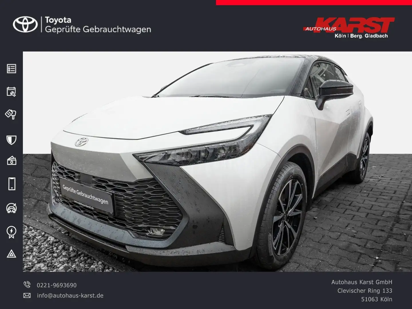 Toyota C-HR - 2.0 l Plugin 4x2 PDC Kamera Alu WKR Wit - 1
