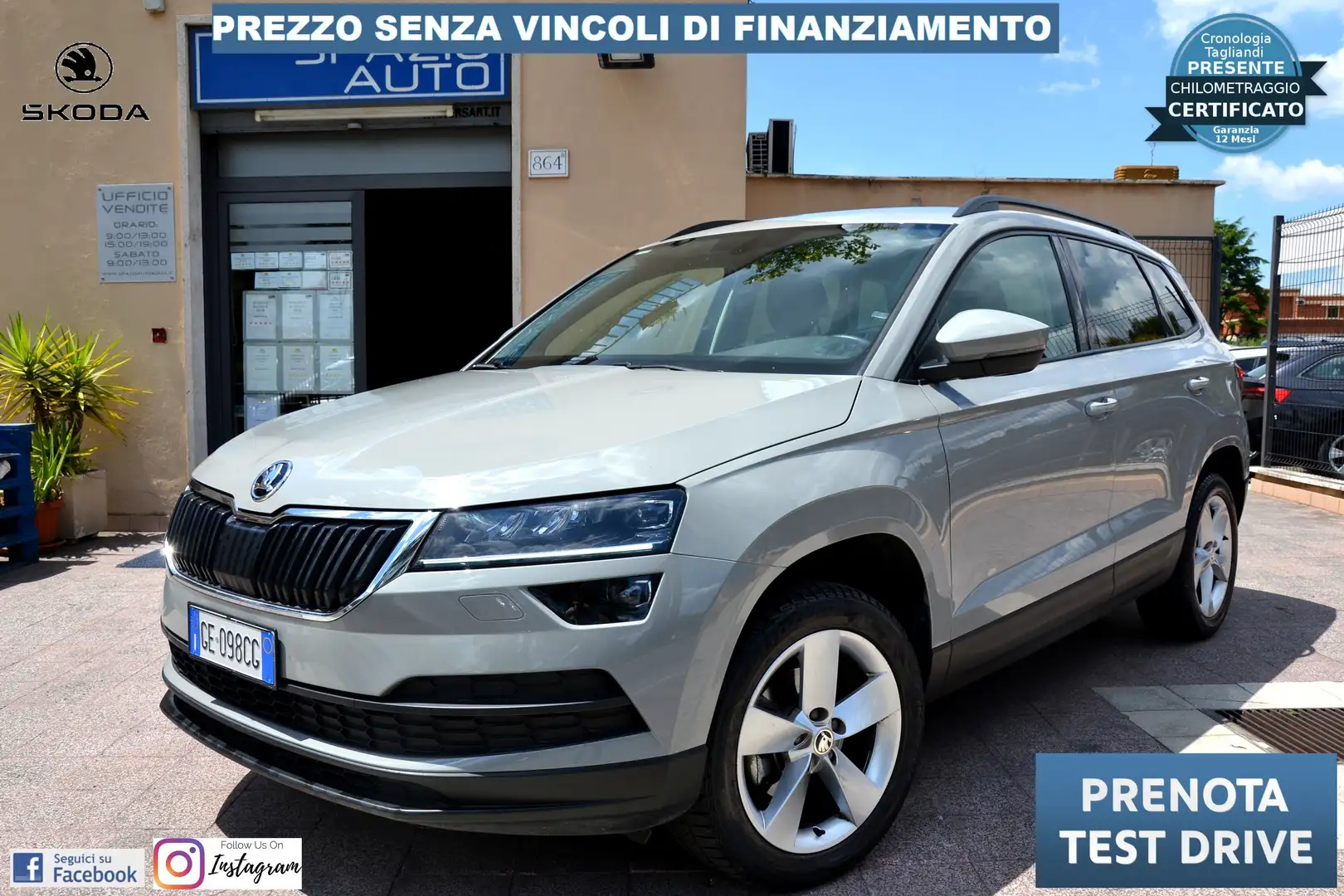 Skoda Karoq 2.0 tdi Executive 115cv *Unipro'-Prezzo Reale* Grijs - 1