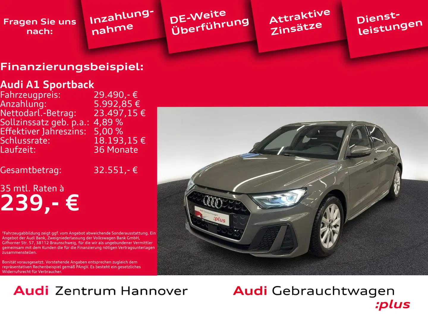 Audi A1 S line 30 TFSI S tronic Grau - 1
