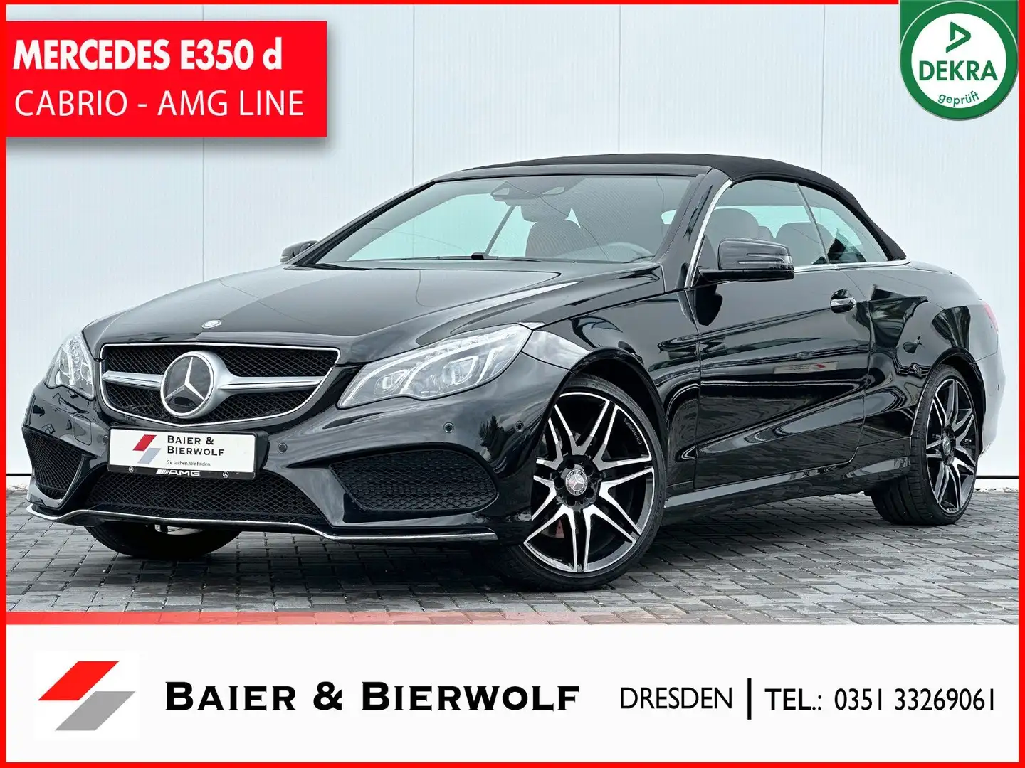Mercedes-Benz E 350 d Cabrio AMG LINE MEMORY AIRSCARF AIRCAP Zwart - 1