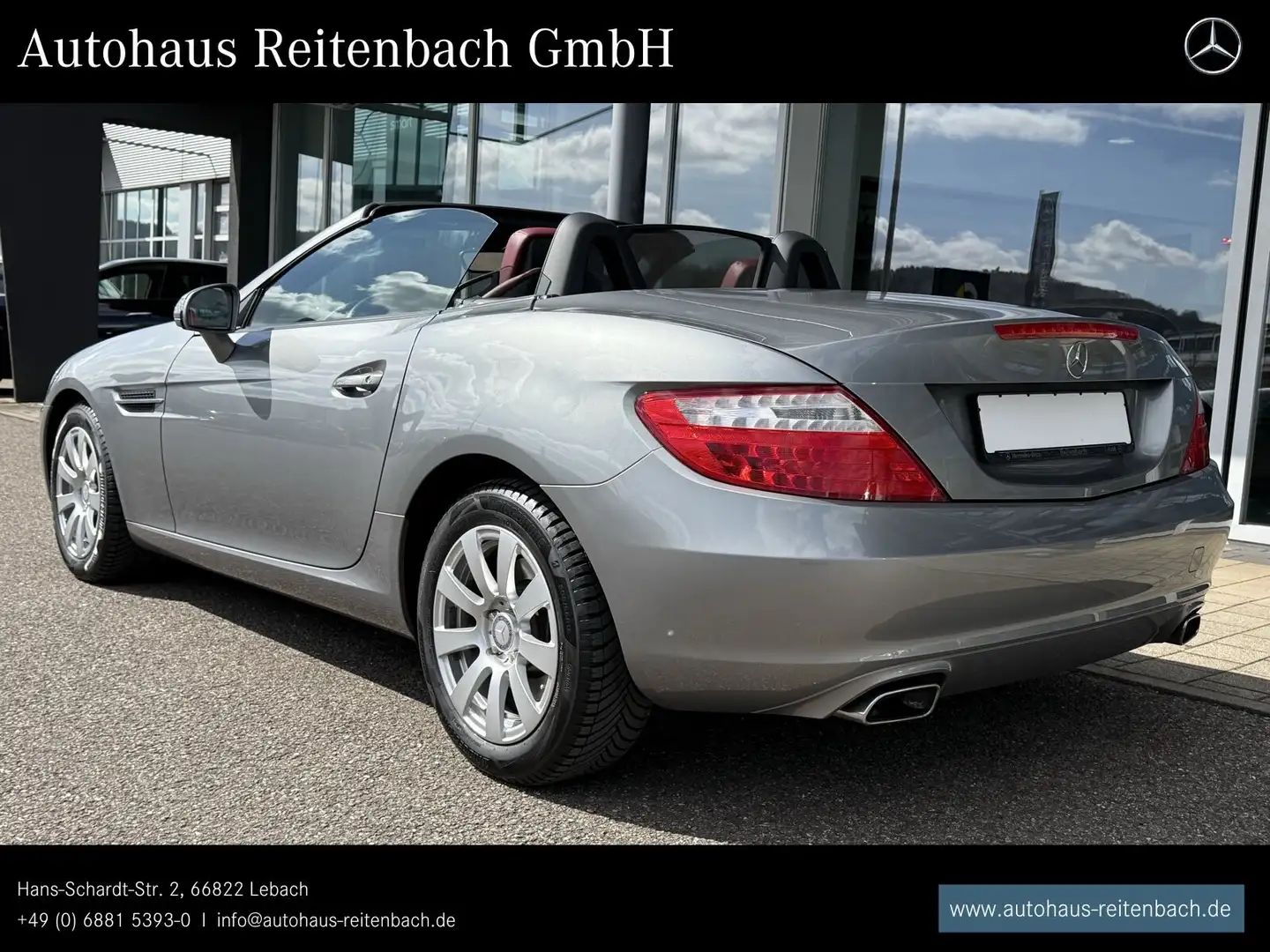 Mercedes-Benz SLK 200 SLK200 AIRSCARF+SITZHZ LEDERROT+KLIMA+SCHECKHEFT Plateado - 2