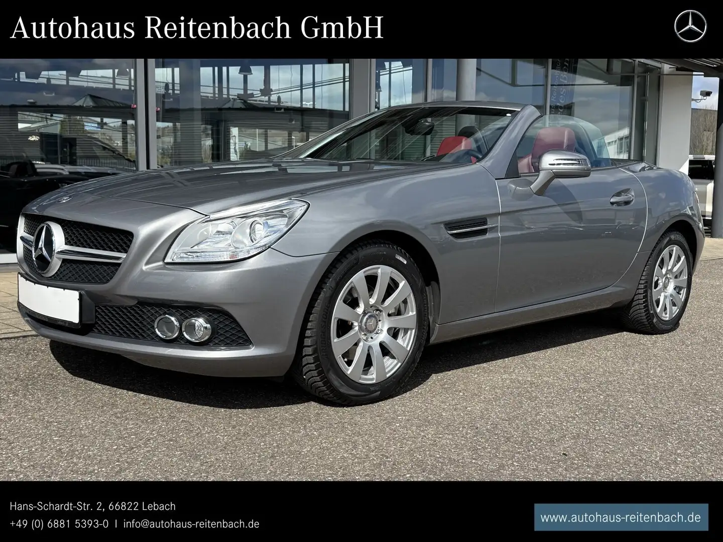 Mercedes-Benz SLK 200 SLK200 AIRSCARF+SITZHZ LEDERROT+KLIMA+SCHECKHEFT Plateado - 1