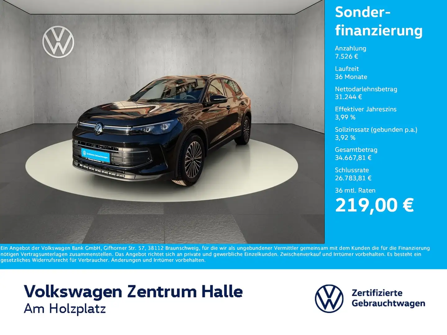 Volkswagen Tiguan 2,0 l TDI SCR Goal DSG Schwarz - 1