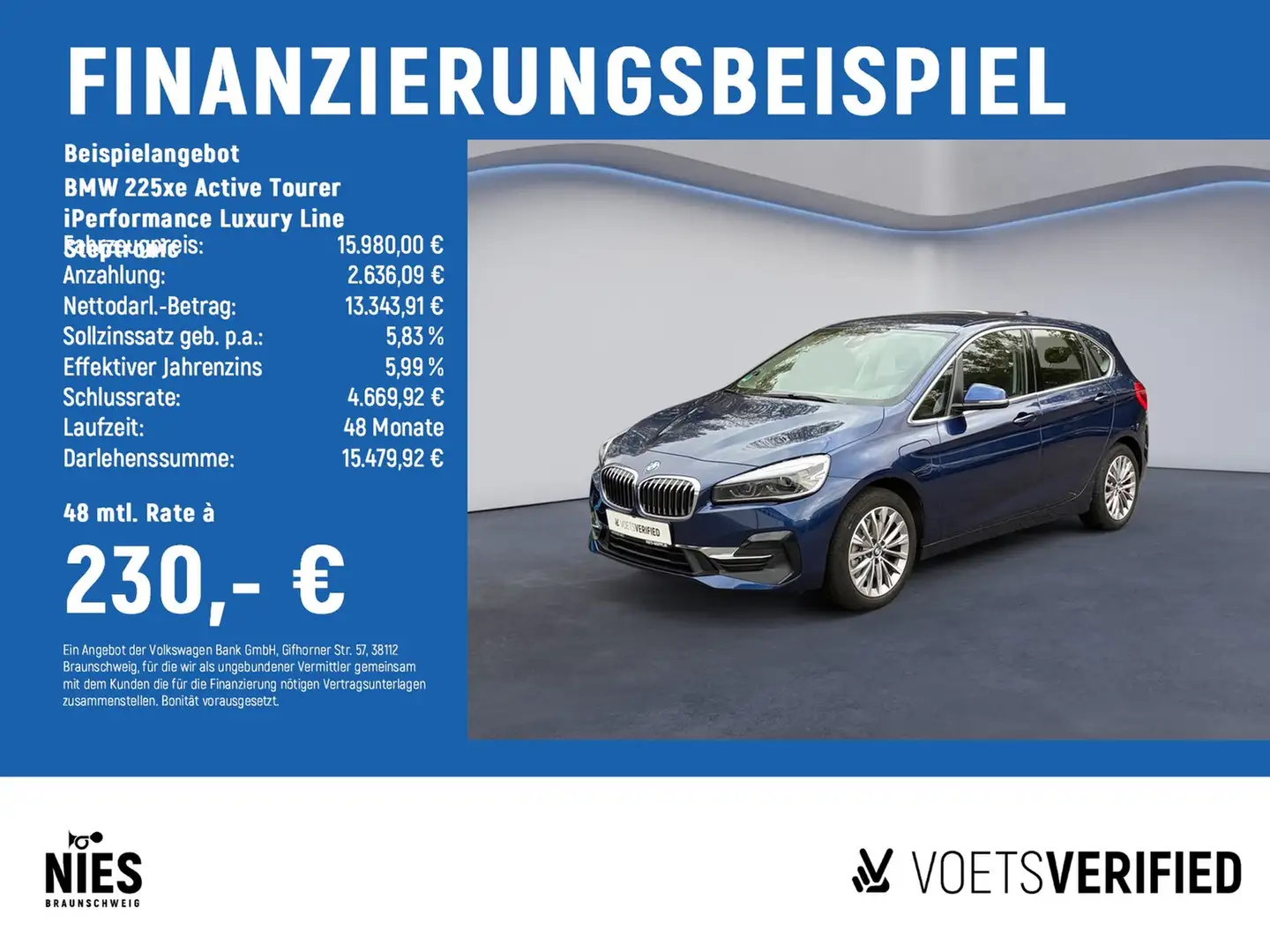 BMW 225 xe Active Tourer iPerformance Luxury Line Stept... Niebieski - 2