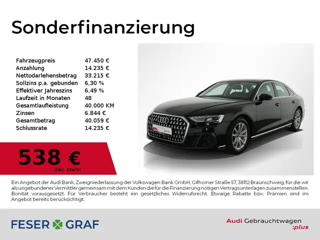2023 Audi A8 in Black for sale