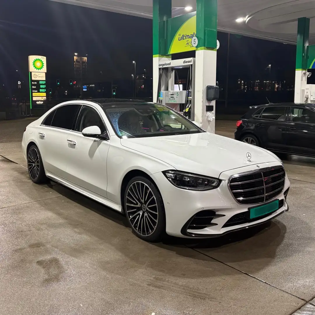 Mercedes-Benz S 450 450d 4MATIC Lang AMG Line BTW | PANO | HUD | BURME Blanc - 1