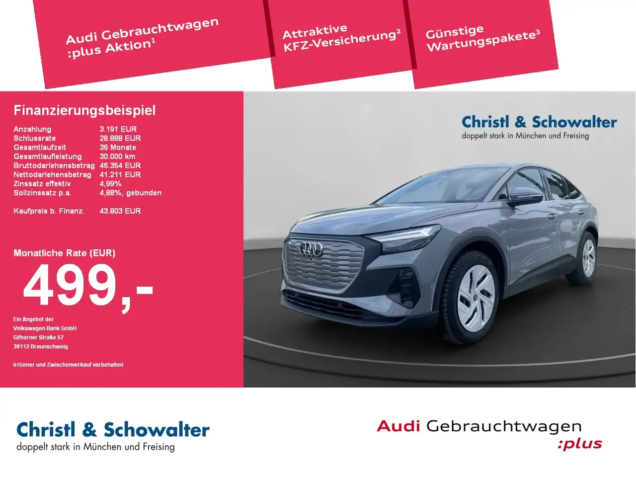 Audi Q4 e-tron Q4 Sportback 45 e-tron ACC+LED+Navi+SHZ+Standklim