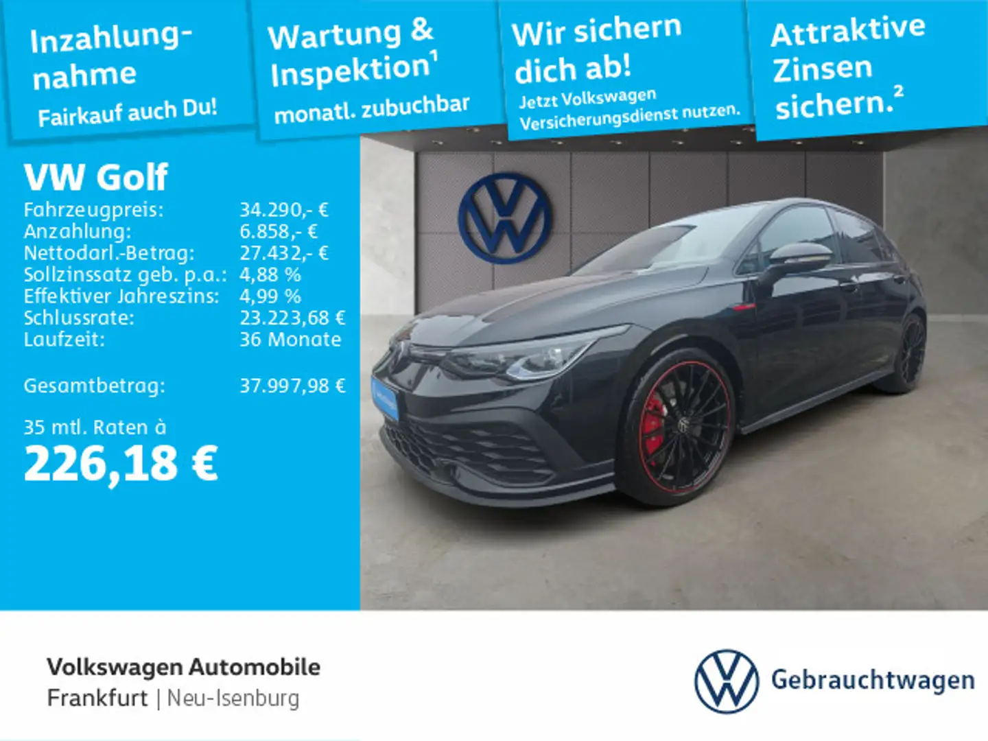 Volkswagen Golf GTI Golf VIII 2.0 TSI GTI Clubsport BLACKSTYLE AKRA Schwarz - 1