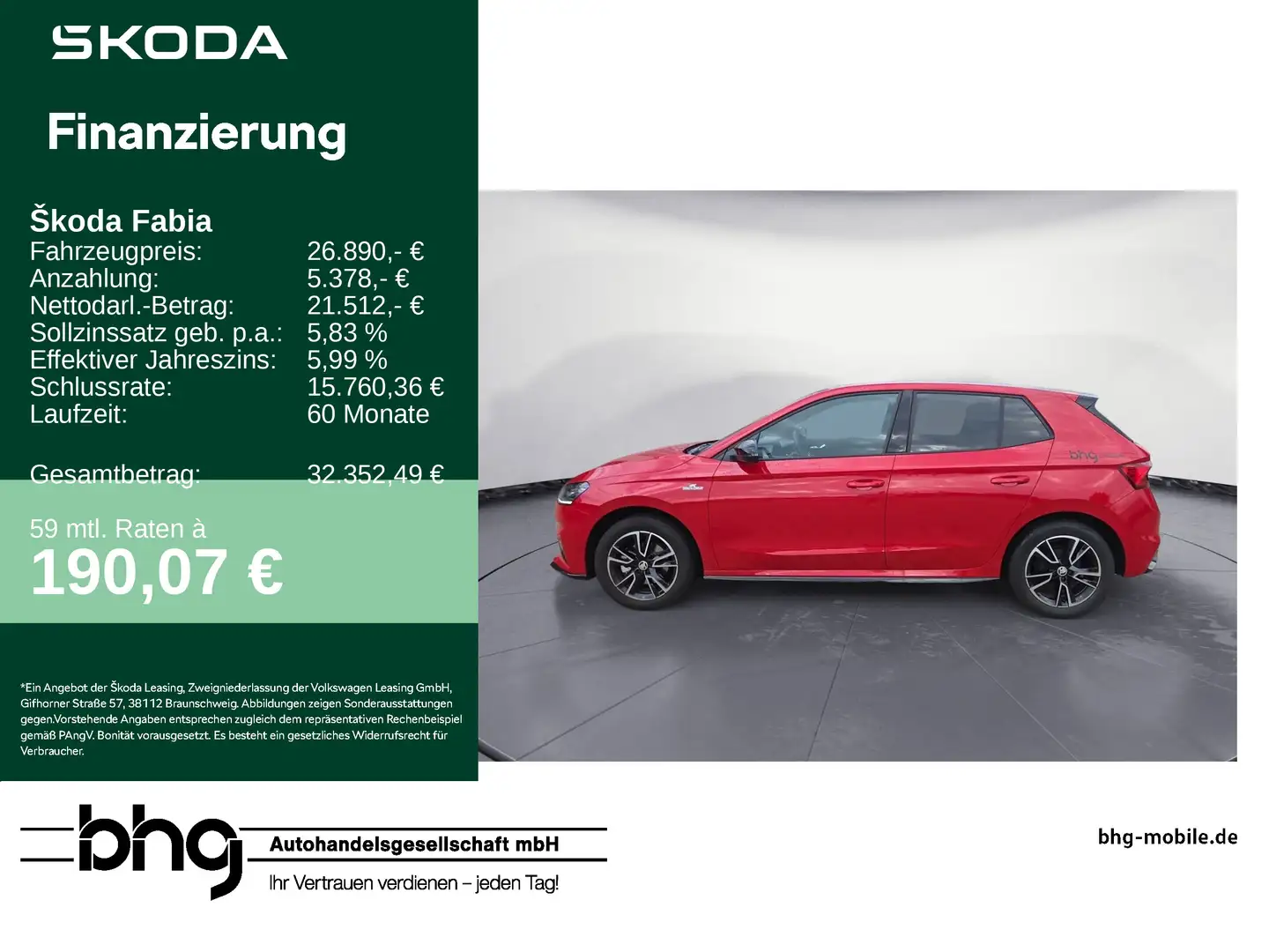 Skoda Fabia Monte Carlo 1,0 TSI DSG Rot - 1