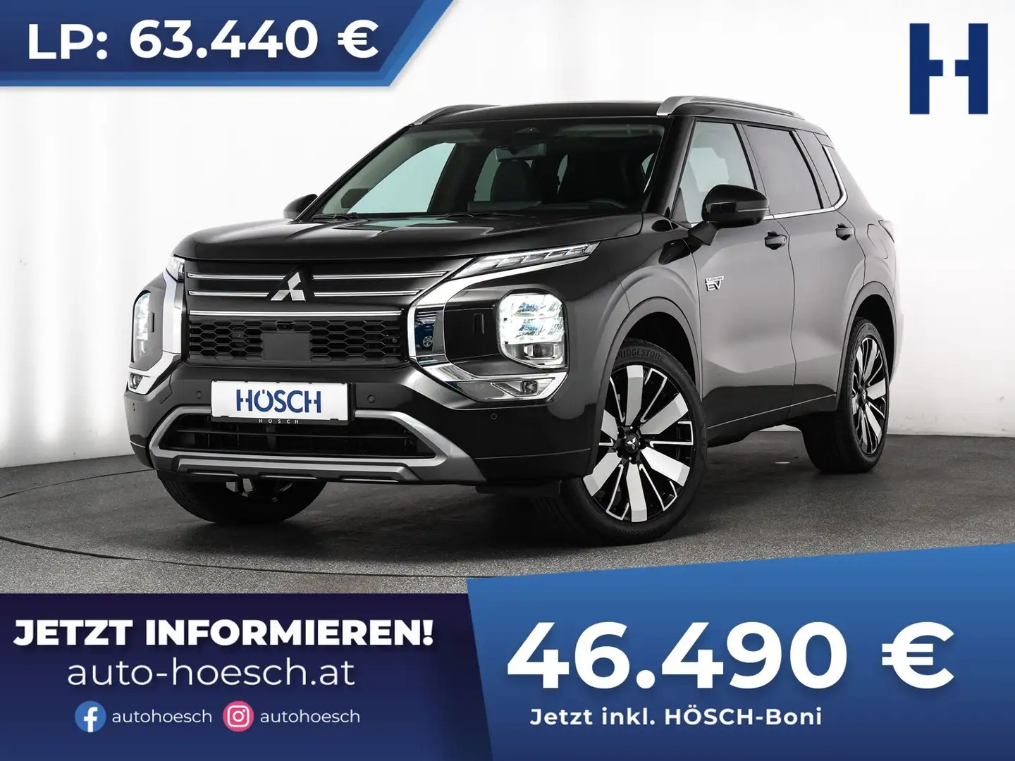 Mitsubishi Outlander PHEV DIAMOND 4WD 20" HEAD-UP PANO LEDER Schwarz - 1
