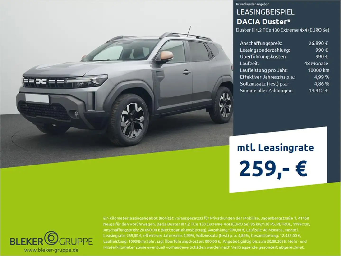 Dacia Duster Duster III 1.2 TCe 130 Extreme 4x4 (EURO 6e) Gris - 1