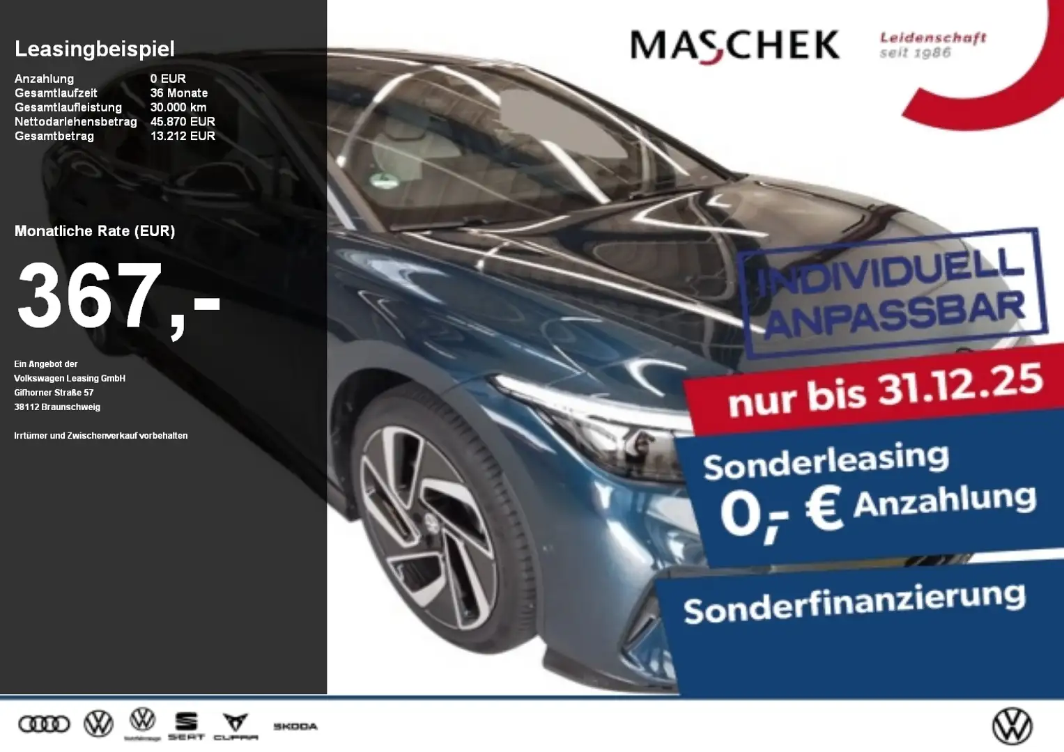 Volkswagen ID.7 Pro Sonderleasing! IQLight Wärmep Anschlussg AHK H Blau - 1