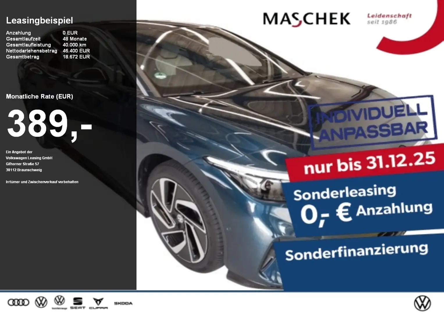 Volkswagen ID.7 Pro Sonderleasing! IQLight Wärmep Anschlussg AHK H Niebieski - 1
