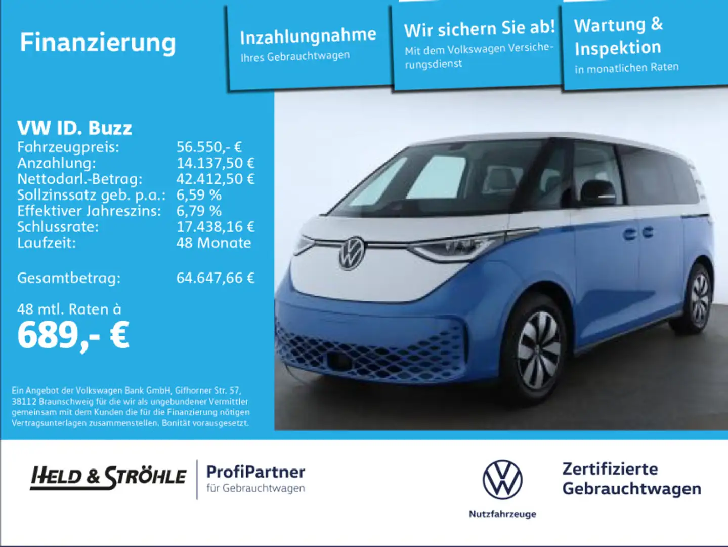 Volkswagen ID. Buzz ID.Buzz Pro 210 kW AHK FLEXBOARD MASSAGE IDA KAM Blau - 1