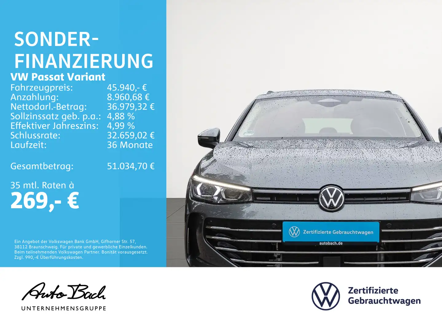 Volkswagen Passat Variant 1.5 TSI DSG eHybrid Elegance, Nav Grau - 2