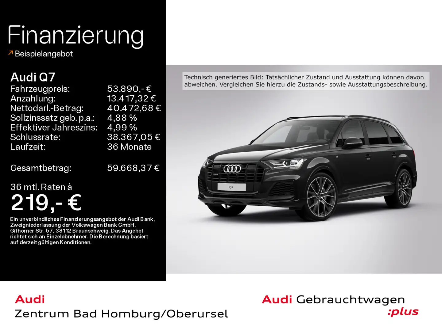 Audi Q7 55 TFSI quattro S line*Navi*Alu*HUD*B&O*PDC*P Schwarz - 1