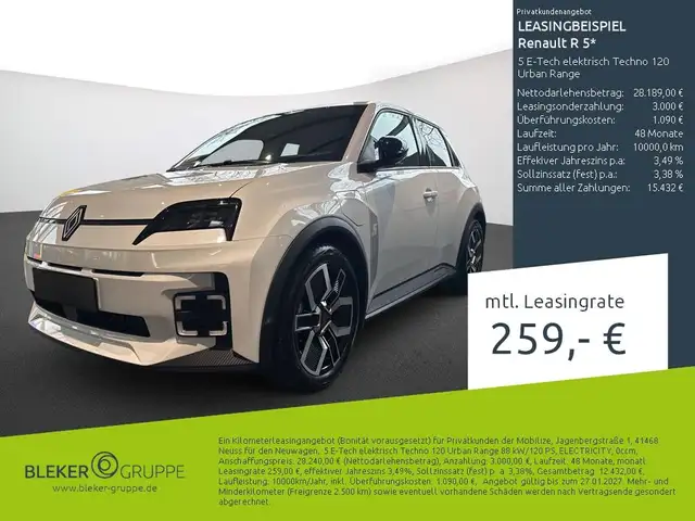 Renault R 5 5 E-Tech elektrisch Techno 120 Urban Range