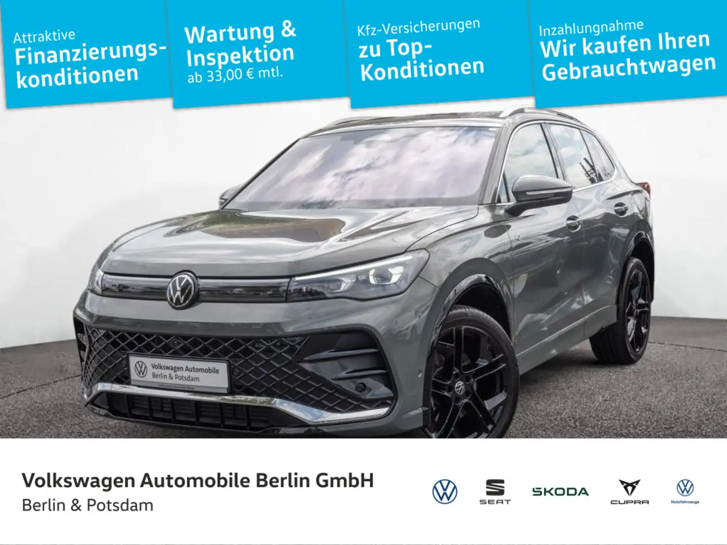 Volkswagen Tiguan 2.0 TDI DSG R-Line 4M Leder P-Dach AHK R- Grün - 1