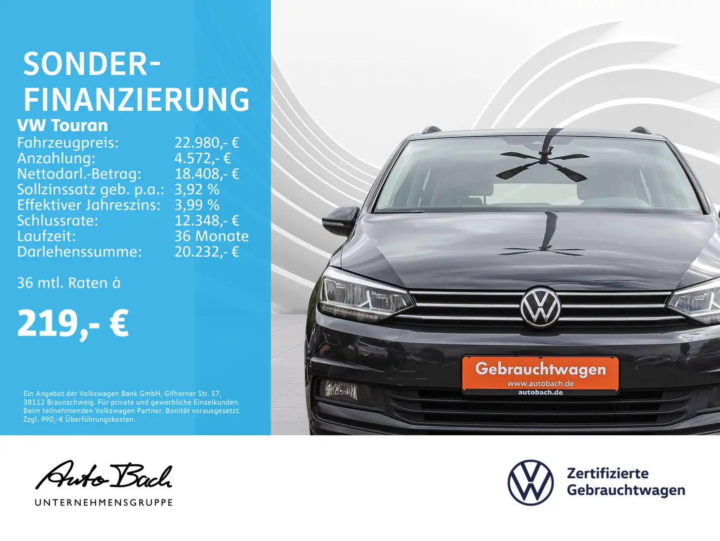 Volkswagen Touran 1.5 TSI "Comfortline" DSG Navi LED ACC EP Grijs - 2