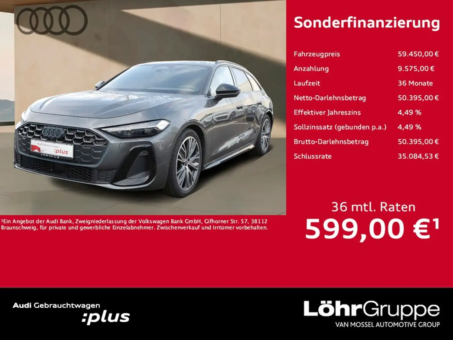 Audi A5 Avant TDI Q S line 19"|LEDER|HuD|360°| Grau - 1