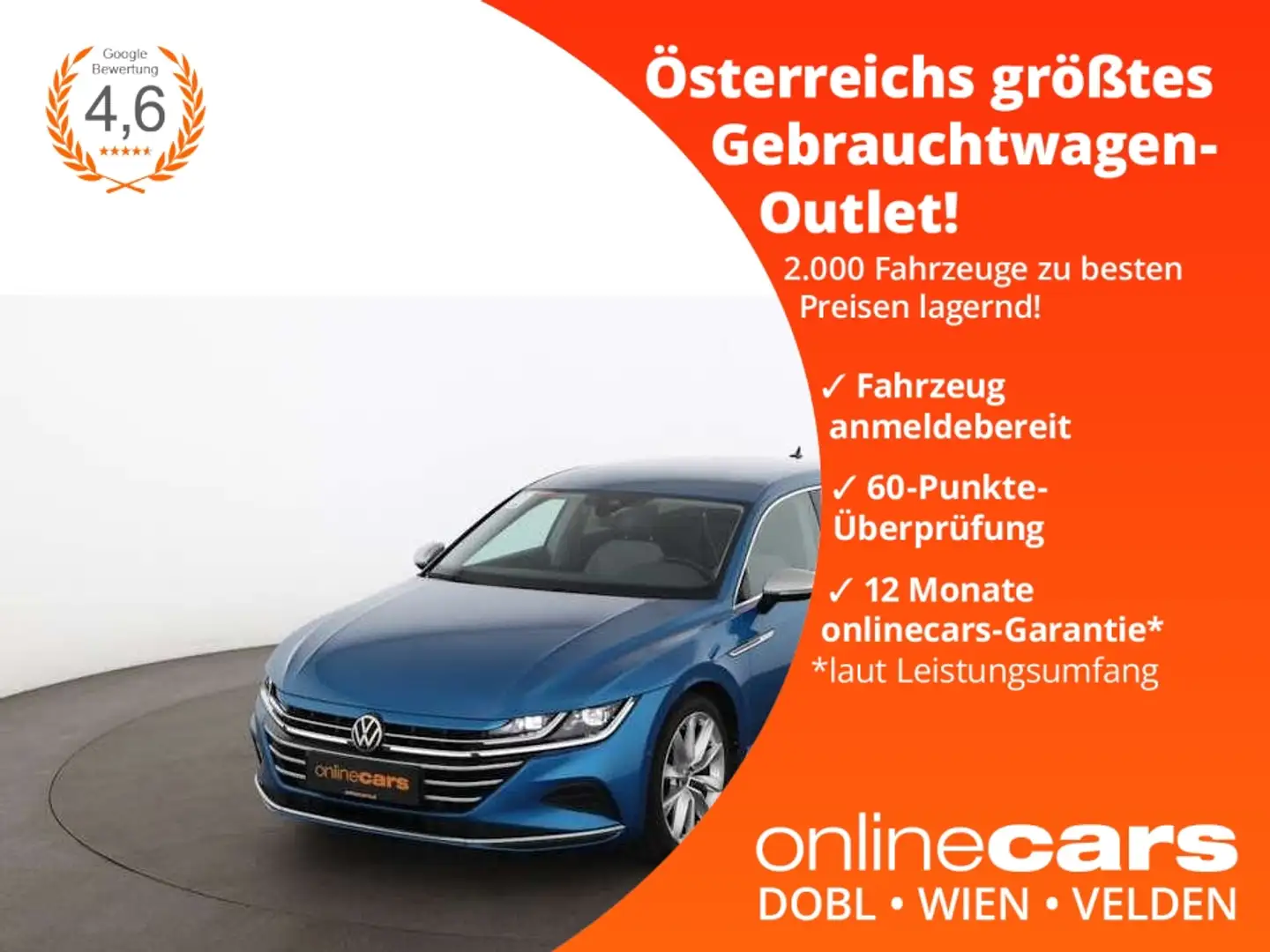 Volkswagen Arteon SB 2.0 TDI Elegance Aut LED AHK RADAR NAV Blau - 1